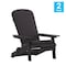 Flash Furniture Black Folding Adirondack Chairs-Gray Cushions, 2PK 2-JJ-C14505-CSNGY-BLK-GG - alternate 9